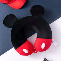 Cute Animal Cartoon Memory Foam Lumbar Support and U-shaped Neck Pillow for Office and Travel