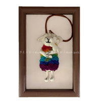 Handmade Felt Wool Lamb Keychain Bag Charm Car Ornament
