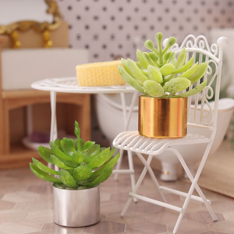 Miniature Dollhouse Plant Shelf with Succulents for BJD Dolls