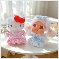 Doll Clothes Set for 10cm Dolls - Pink Plaid or Blue Plaid Outfits