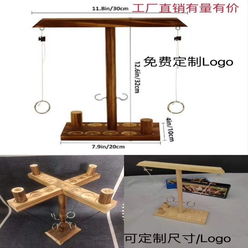 Wooden Ring Toss Game Hook and Ring Battle for Indoor Outdoor Fun