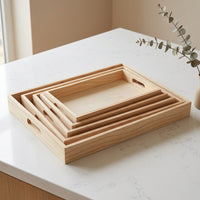 Creative Wooden Rectangular Serving Tray for Fruit, Tea, and Home Storage