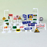 Miniature City Road Sign Model Set for Diorama and Sand Table Scenery