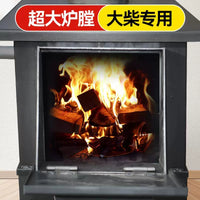 Portable Wood Burning Stove with Wok and Water Tank for Indoor Heating and Cooking