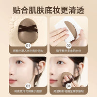 Double-Band Makeup Puff, Soft Wet & Dry Sponge for Foundation, Powder Puffs with Storage Box