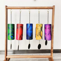 Calming Wind Chime for Yoga & Meditation - Retro Chord Wind Bell with Gemstone Accent