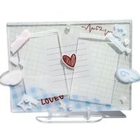 Heartbeat Record Acrylic Photocard Holder for 3-inch K-Pop Photocards, Aesthetic Display Stand