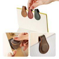 Magnetic Leather Bookmark for Books and Notebooks, Strong Magnet Page Marker Clip