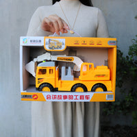Large Kids Fire Truck Toy with Water Spray, Lights, Sounds & Story Functions, Inertia-Powered Ladder Truck Model for Boys