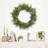 Artificial Daisy Eucalyptus Wreath for Door Decor and Wedding Decoration
