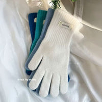 100% Merino Wool Touchscreen Gloves for Women, Thickened Warm Winter Full Finger Gloves