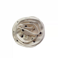 French Polka Dot Fabric Flower Brooch Pin for Suits and Coats