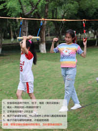 Kids Outdoor Climbing Rope Obstacle Course Set with Swing for Sensory Training & Fitness