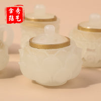 Luminous Stone Hollow Carved Lotus Sachet Pendant for DIY Crafts Keychains
