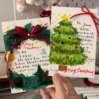 Christmas Tree Gift Box Cards, Creative Christmas Eve Message Cards, DIY Couple Blessing Tags