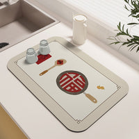 Quick Dry Absorbent Kitchen Countertop Dish Drying Mat for Sink Bar Coffee Machine