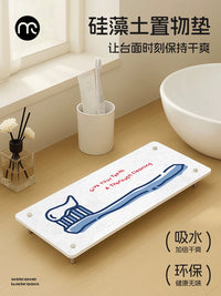 Diatomaceous Earth Bathroom Countertop Absorbent Mat for Sink and Vanity