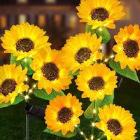 Solar LED Sunflower Garden Stake Lights Outdoor Decorative Landscape Lamps for Patio Yard Balcony