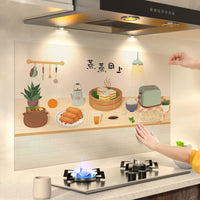 Kitchen Oil-Proof Wall Sticker for Stove and Range Hood, Waterproof, High-Temperature Resistant, Electrostatic Adhesion
