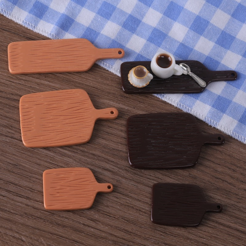 Miniature Wood Grain Tray for Dollhouse Decor and DIY Crafts