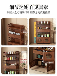 New Chinese Solid Wood Display Shelf Multi-layer Storage Cabinet for Living Room Teahouse