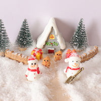 Christmas Dollhouse Miniature Snow Scene Decoration Set