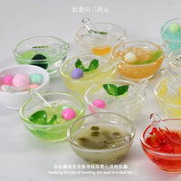 Miniature Luminous Fruit Dessert Bowls Play Food Set for Kids