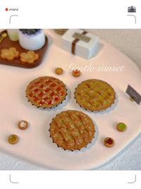 Dollhouse Miniature Simulation Food Dessert Toy - Mini Apple Pie & Fruit Tarts