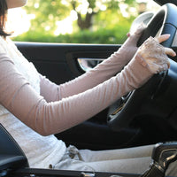 Cotton UV Protection Arm Sleeves for Women - Sun Protection Driving Gloves