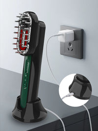 EMS Microcurrent Scalp Massager Comb with Essence Infusion for Head and Face Lifting
