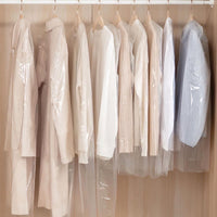 PE Transparent Garment Bags for Suits and Coats - Disposable Dust Covers for Dry Cleaners and Hotels