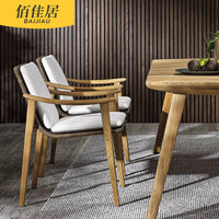 Nordic Simple Outdoor Leisure Table and Chair Set Rattan Sofa Solid Teak Rock Board Coffee Table Long Table Garden Balcony Furniture