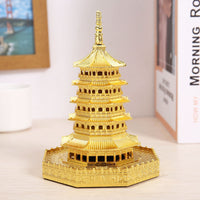 Leifeng Pagoda Model Hangzhou Souvenir Antique Zinc Alloy Craft Gift