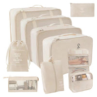 9-Piece Travel Organizer Set for Toiletries, Cosmetics, and Clothing