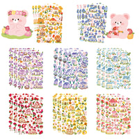 8-Sheet Garden Bear Ins-Style Decorative Stickers for Journals, Phones, Laptops, and Storage Boxes