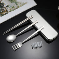 304 Stainless Steel Portable Cutlery Set with Case for Travel and Home Use