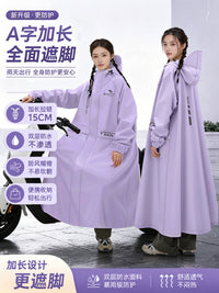 Women's Full Body Electric Scooter Raincoat with Extended Zipper and Backpack Compatibility