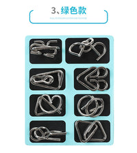 9-Piece Interlocking Metal Puzzle Set for Kids and Adults, Brain Teaser Toy