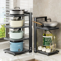 Adjustable 3-Tier Pot and Pan Organizer Rack for Kitchen Cabinet and Under-Sink Storage