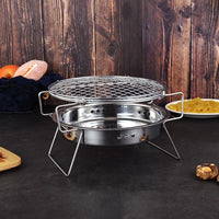 Portable Stainless Steel Charcoal BBQ Grill for Camping and Picnics