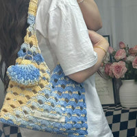DIY Crochet Kit for Hand-Knitted Yarn Bag - Starry Sky Gradient Design