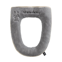 Plush Toilet Seat Cover Winter Warm Universal Adhesive Cushion Pad