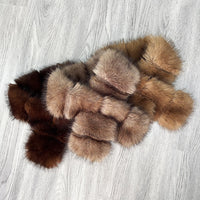 Faux Fox Fur Scarf Thickened Warm Cross Neck Warmer