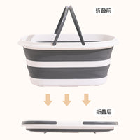 Foldable Pet Bath Tub with Wheels - Large Capacity Plastic Washing Basin for Cats, Dogs, and Rabbits - Portable Storage Bucket