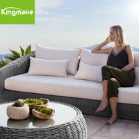 PE Rattan Wicker Outdoor Sofa Set with Waterproof Cushions for Patio Garden