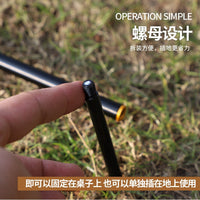 Portable Aluminum Alloy Camping Lantern Stand with Ground Insert and Table Clamp