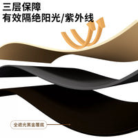 Blackout Curtain with Telescopic Rod, No-Drill Installation, Sun Protection for Bay Windows
