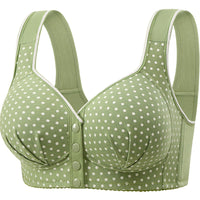 Women's Front Closure Wireless Bra for Middle-Aged Mothers, Gathered Anti-Sagging Bralette