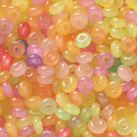 17-Color Glass Imitation Jade Flat Round Beads for DIY Jewelry Making