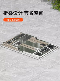 Thickened Stainless Steel Folding Table for Outdoor Camping, Picnics, and Home Use - Portable Square/Round Dining Table